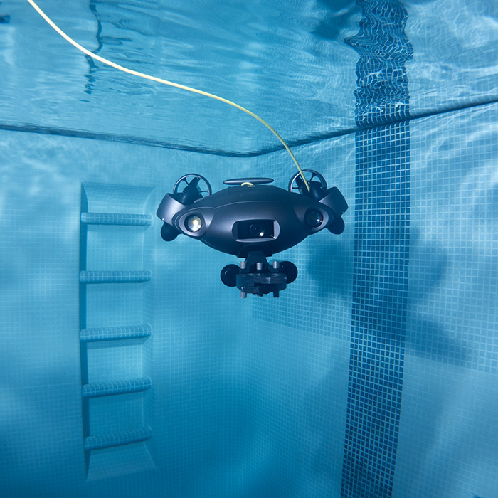 Scientific drone in a pool