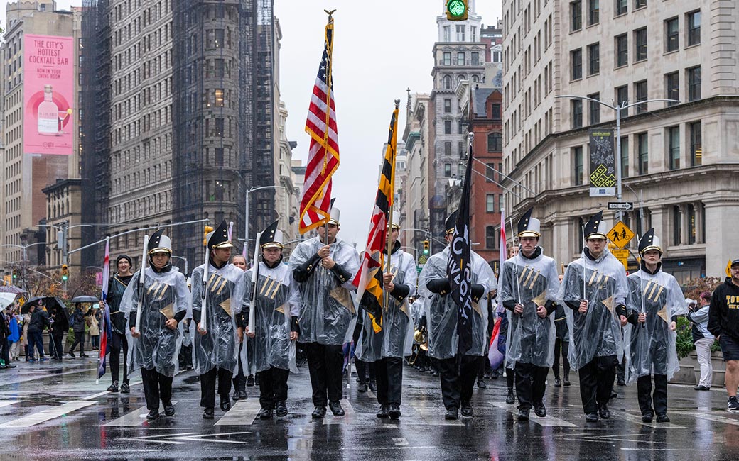 Photos TU band marches in New York City Veterans Day Parade Towson