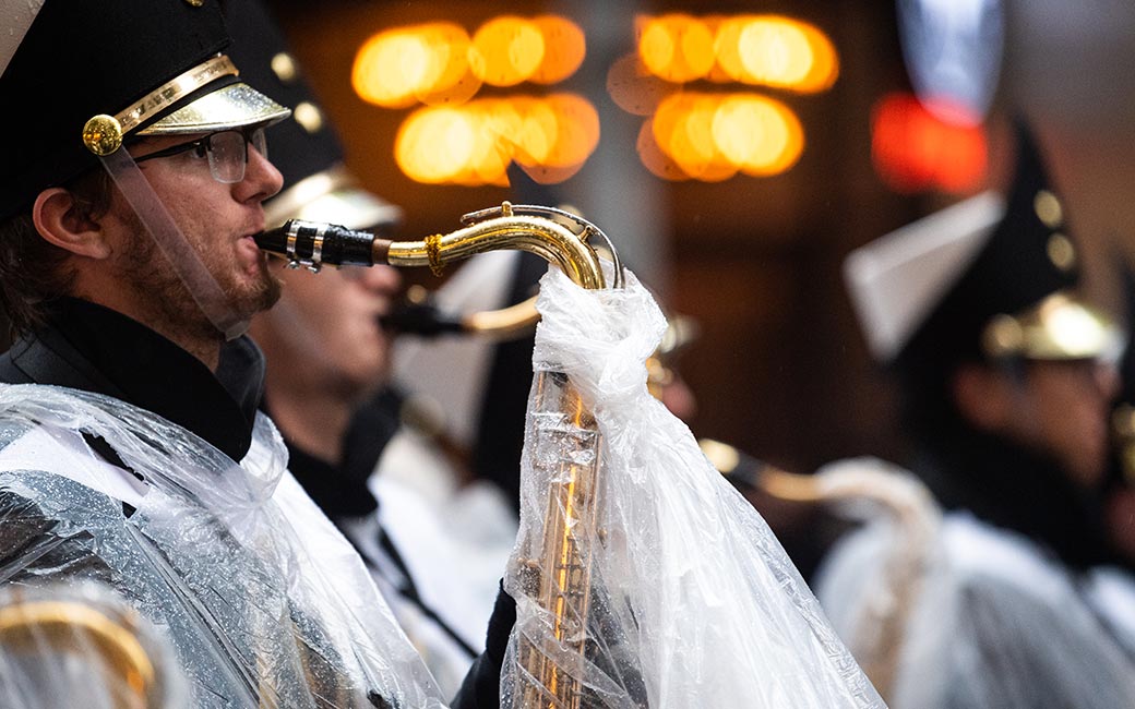 Close-up of saxophone player