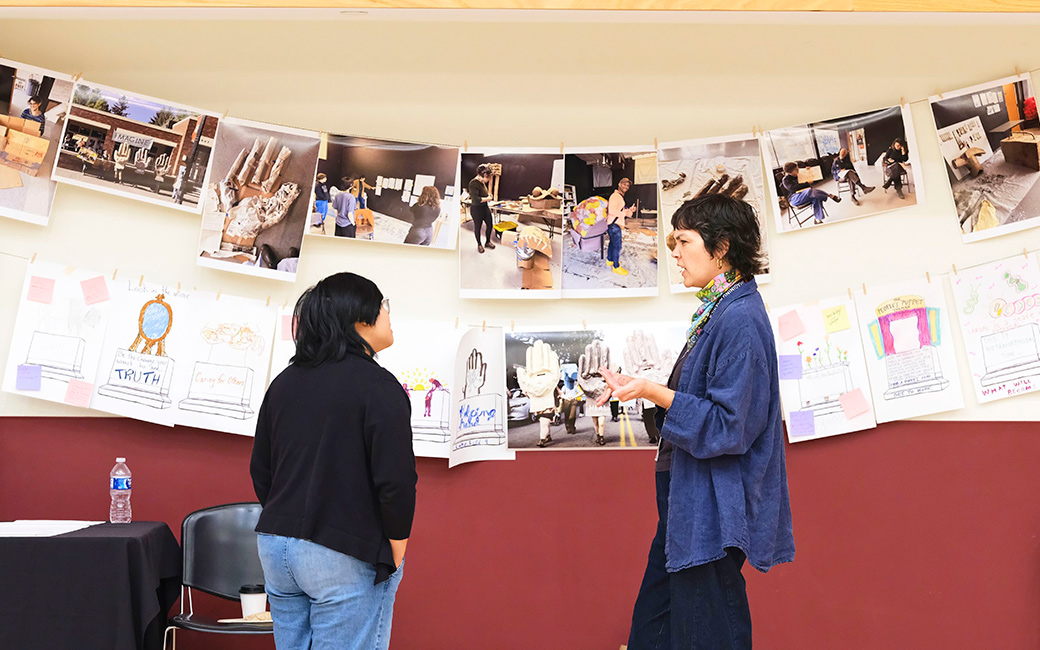 Two persons are talking.