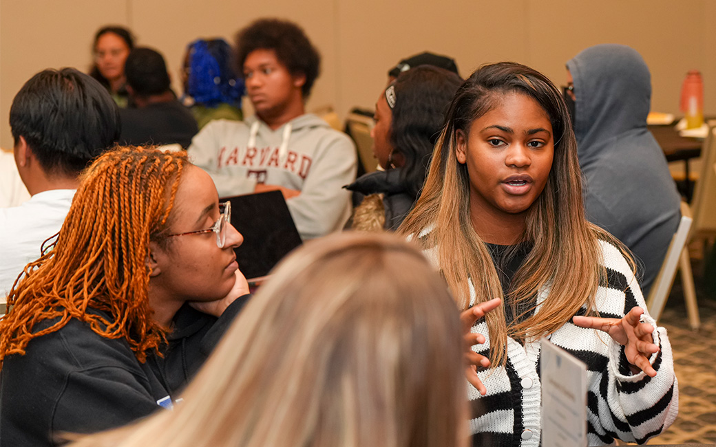 Students in conversation.