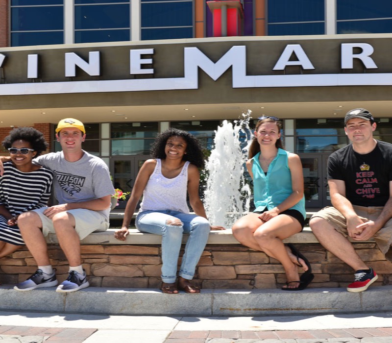 students at Cinemark movie theatre 