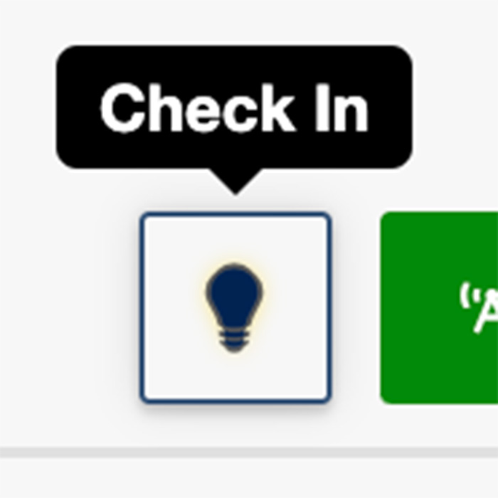 Screenshot of the checkin icon on Modern Campus CMS